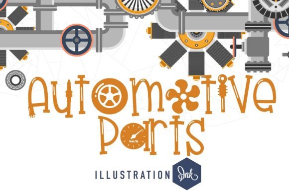 Automotive Parts Font for Business Branding