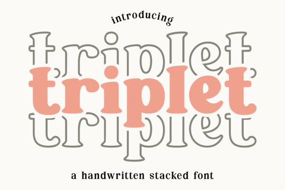 Triplet Font: Stacked Handwritten Style for Web Headers