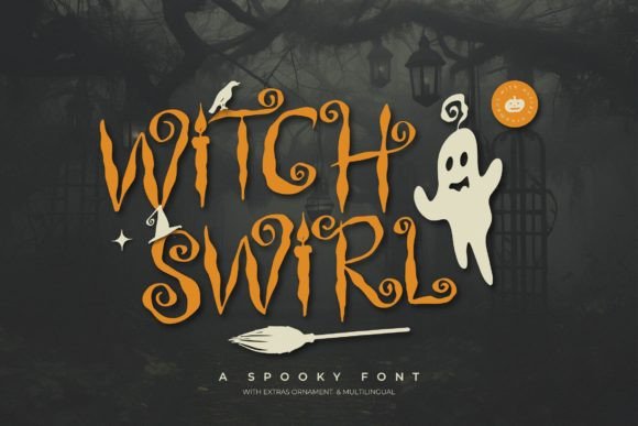 Witch Swirl Font for Halloween Design